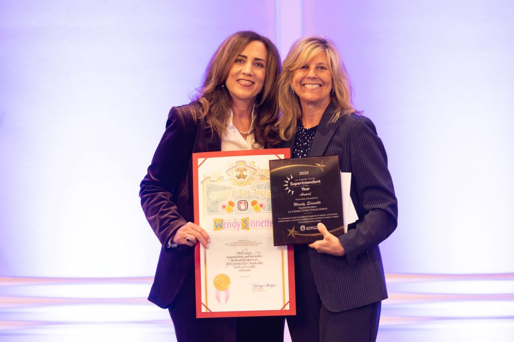 2025 Superintendent of the Year Wendy Sinnette with Dr. Debra Duardo