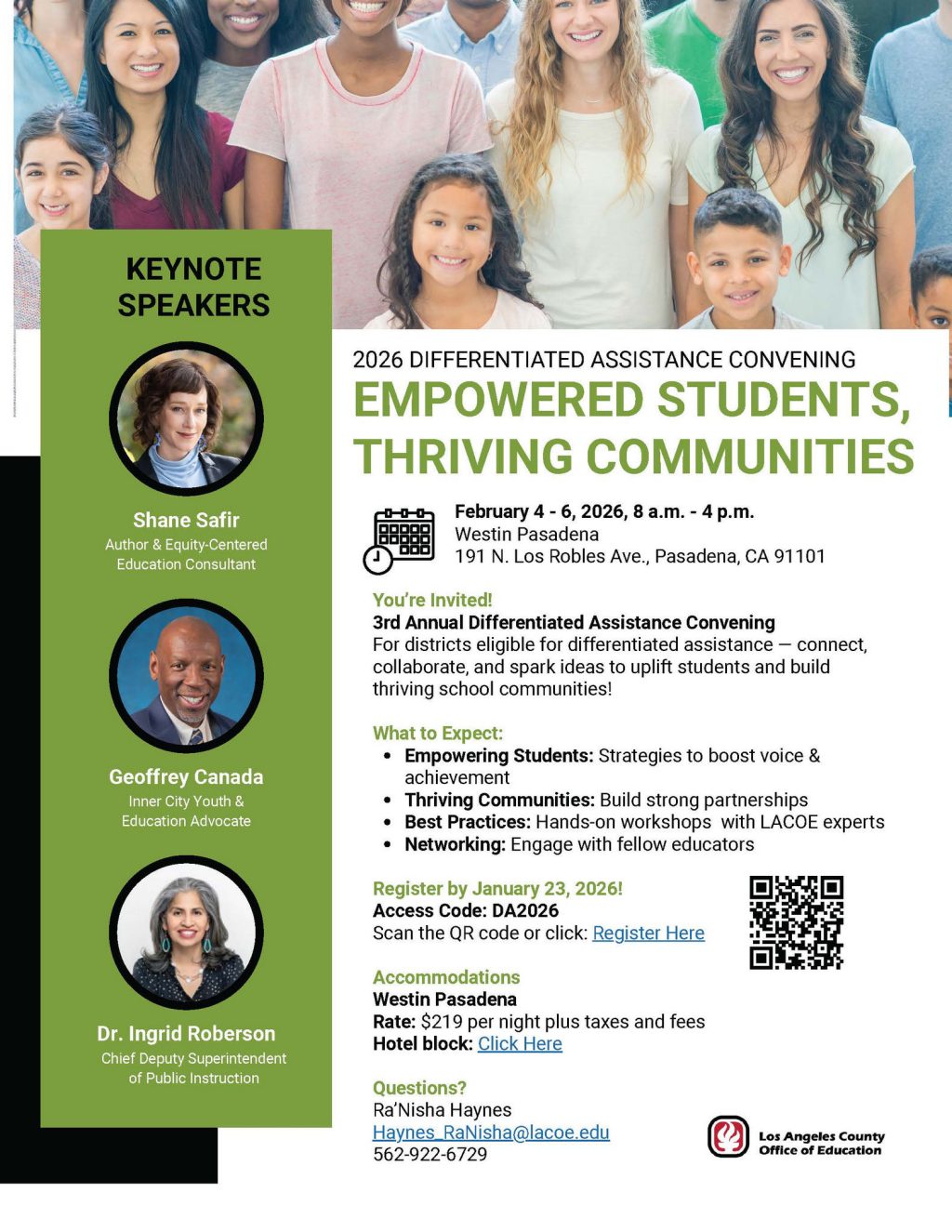 Flyer for the 2026 Differentiated Assistance Convening