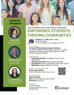 Flyer for the 2026 Differentiated Assistance Convening