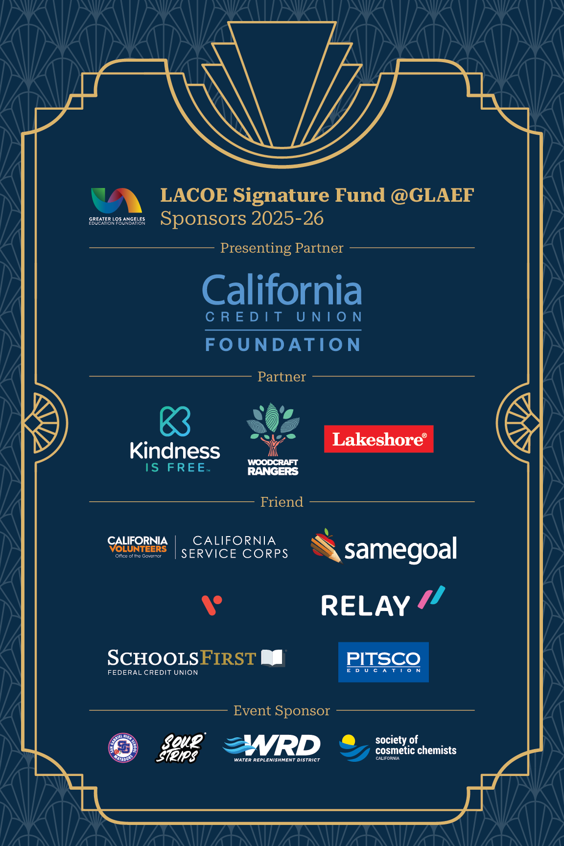 LACOE Signature Fund @GLAEF Spononsors 2025-26