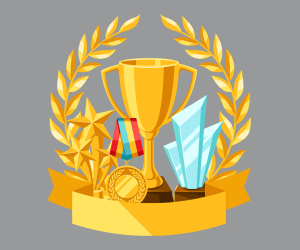 icon showing trophy, medals and awards.