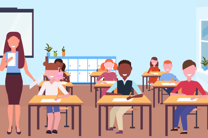 Student Attendance Playbook - Illustration of kids in a classroom with teacher