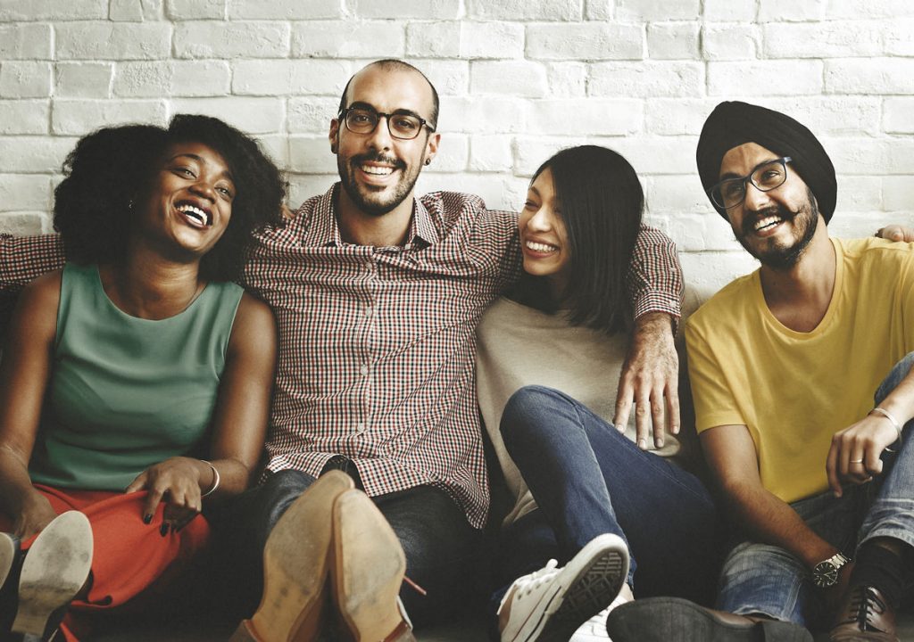 Group of multi-ethnic college students