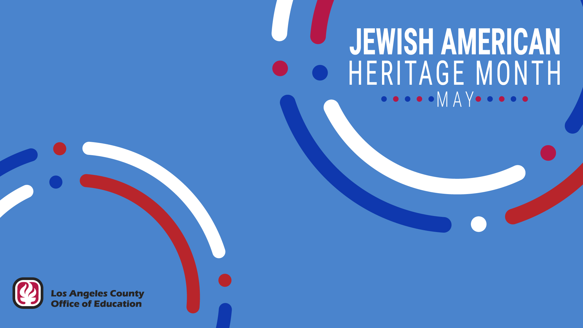 Decorative banner with text "Jewish American Heritage Month" May