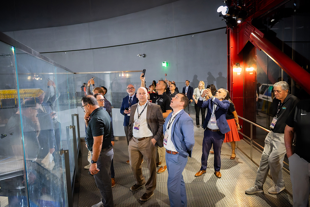 Superintendents check out the Space Shuttle Endeavor