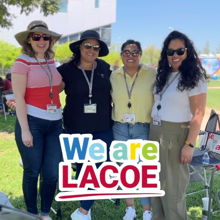 Four LACOE staff members posing for a picture