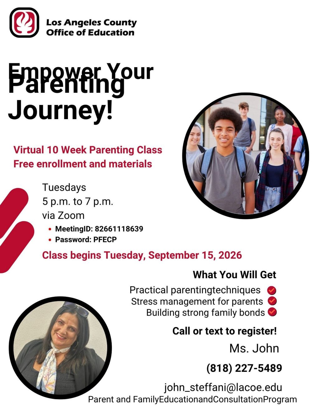 Parent Project Parenting Class Flyer