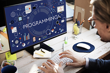 person working at computer