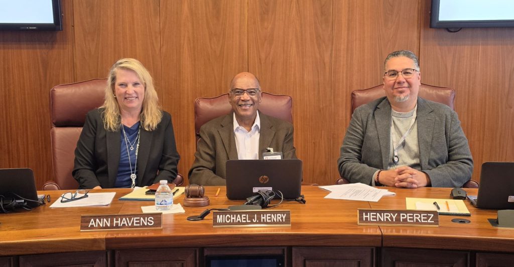 Commissioners Ann Havens, Chairperson Micheal J. Henry, and Vice-Chairperson Henry Perez 