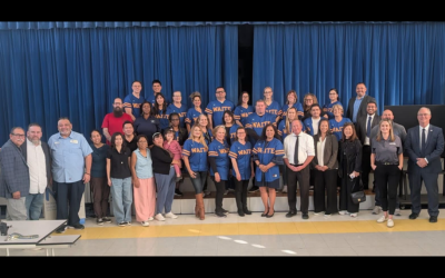 Students and staff members of Waite Middle School