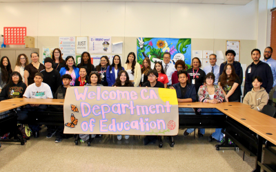 Group photo of LACOE Community Schools Initiative leaders, CDE leader and San Gabriel High School Community School members