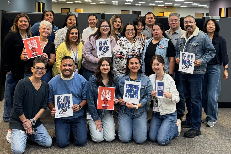 LACOE staff members posing for a group photo on Denim Day 2026