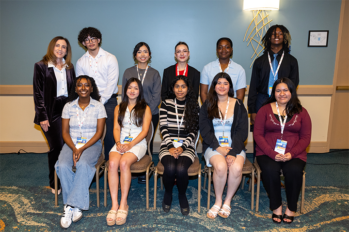 Superintendent Dr. Debra Duardo with students of LACOE's Community Schools Student Catalyst Council