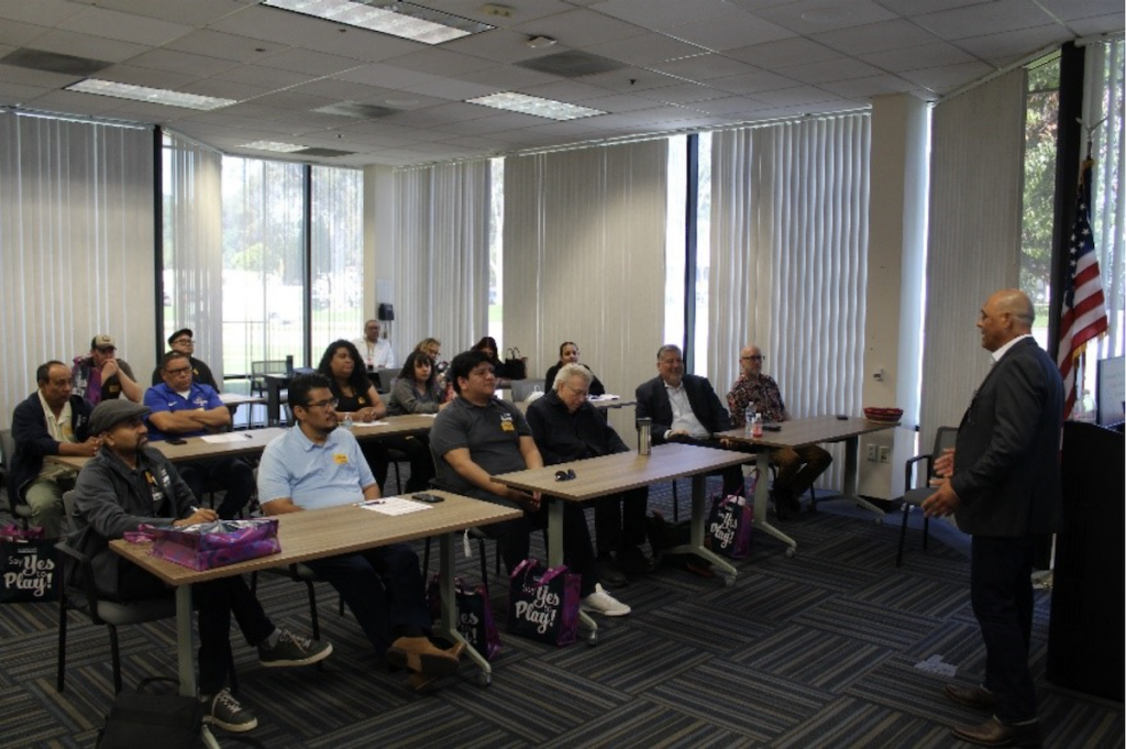 Men attending early education training