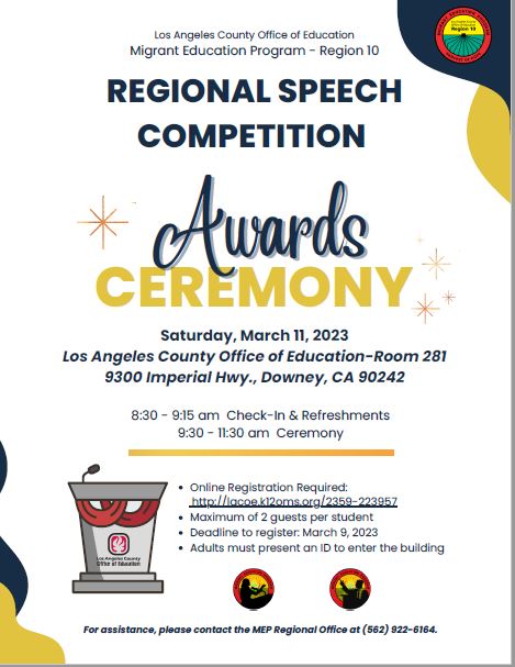 Speech competition awards ceremony flyer