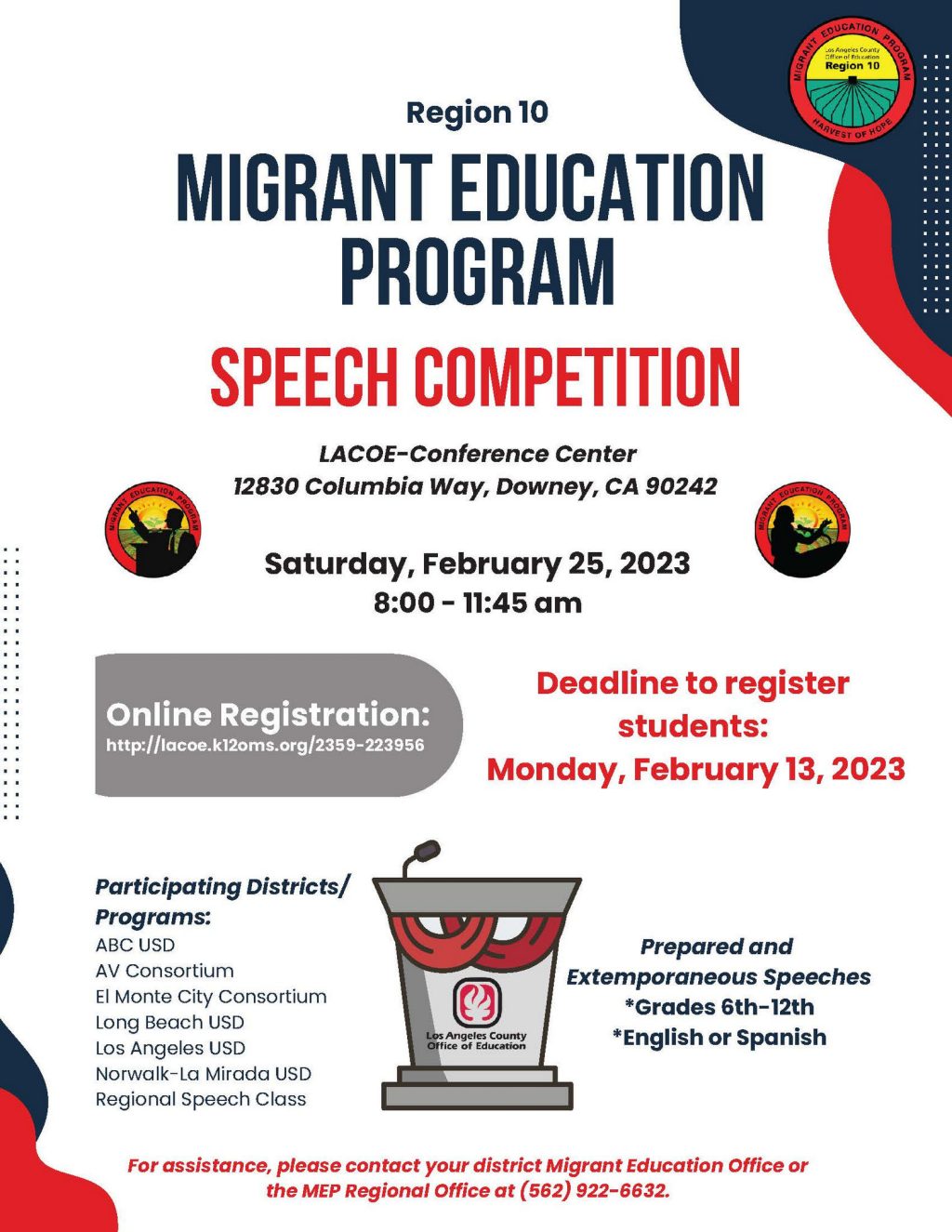 Speech competition flyer