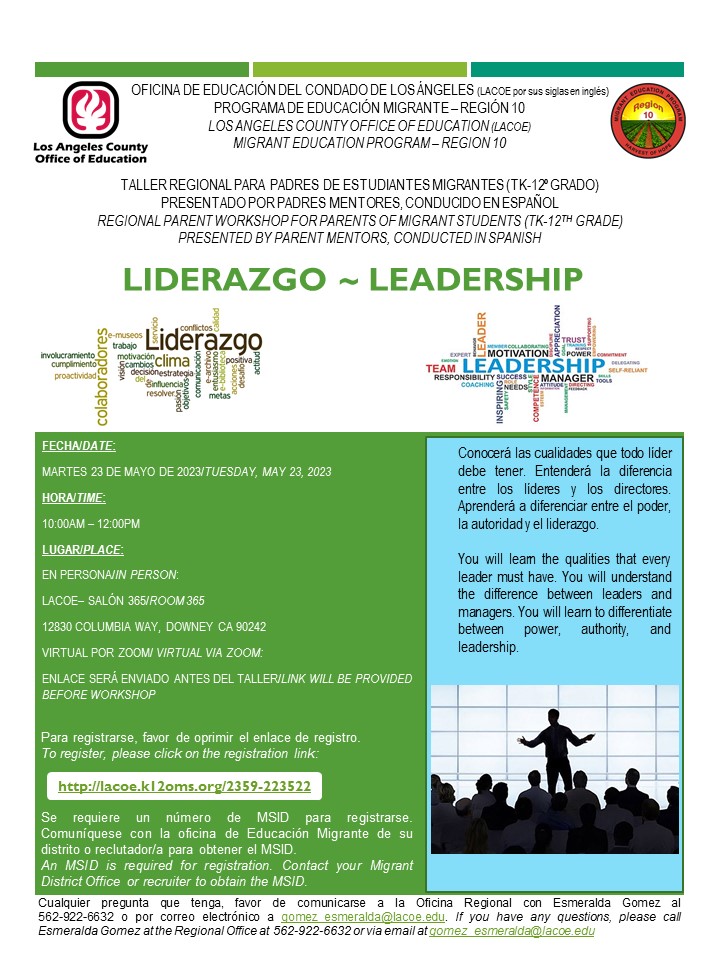 Leadership Workshop flyer