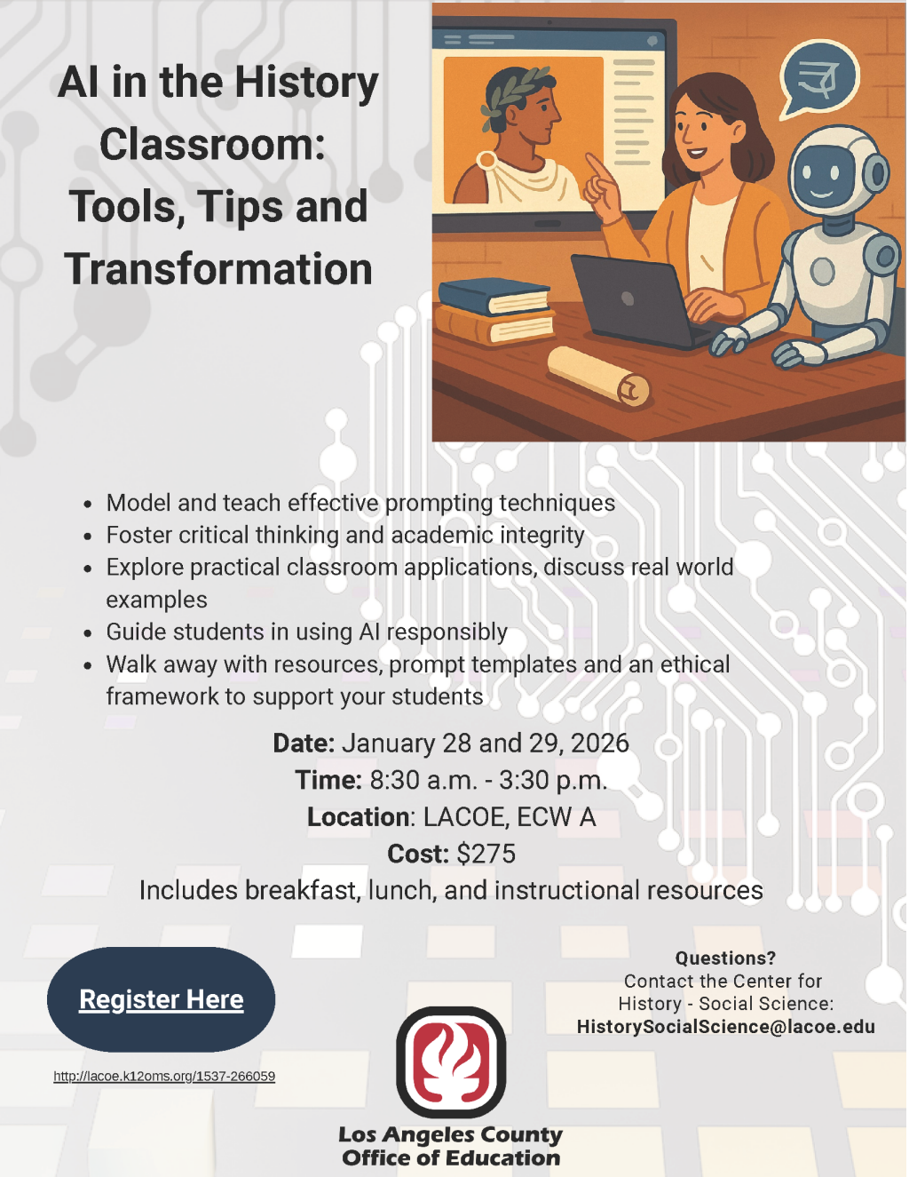 AI in the History Classroom flyer