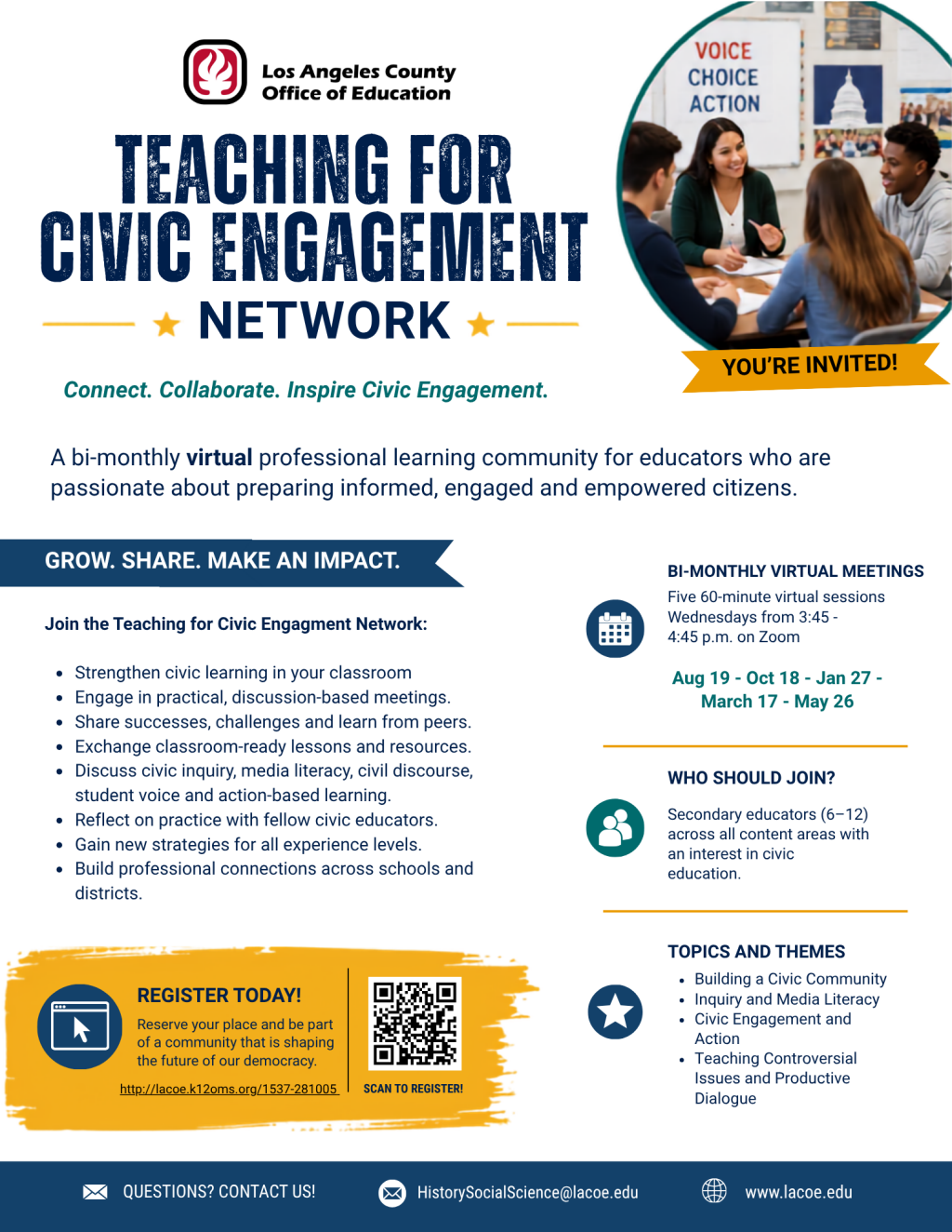 Teaching for Civic Engagement Network Flyer