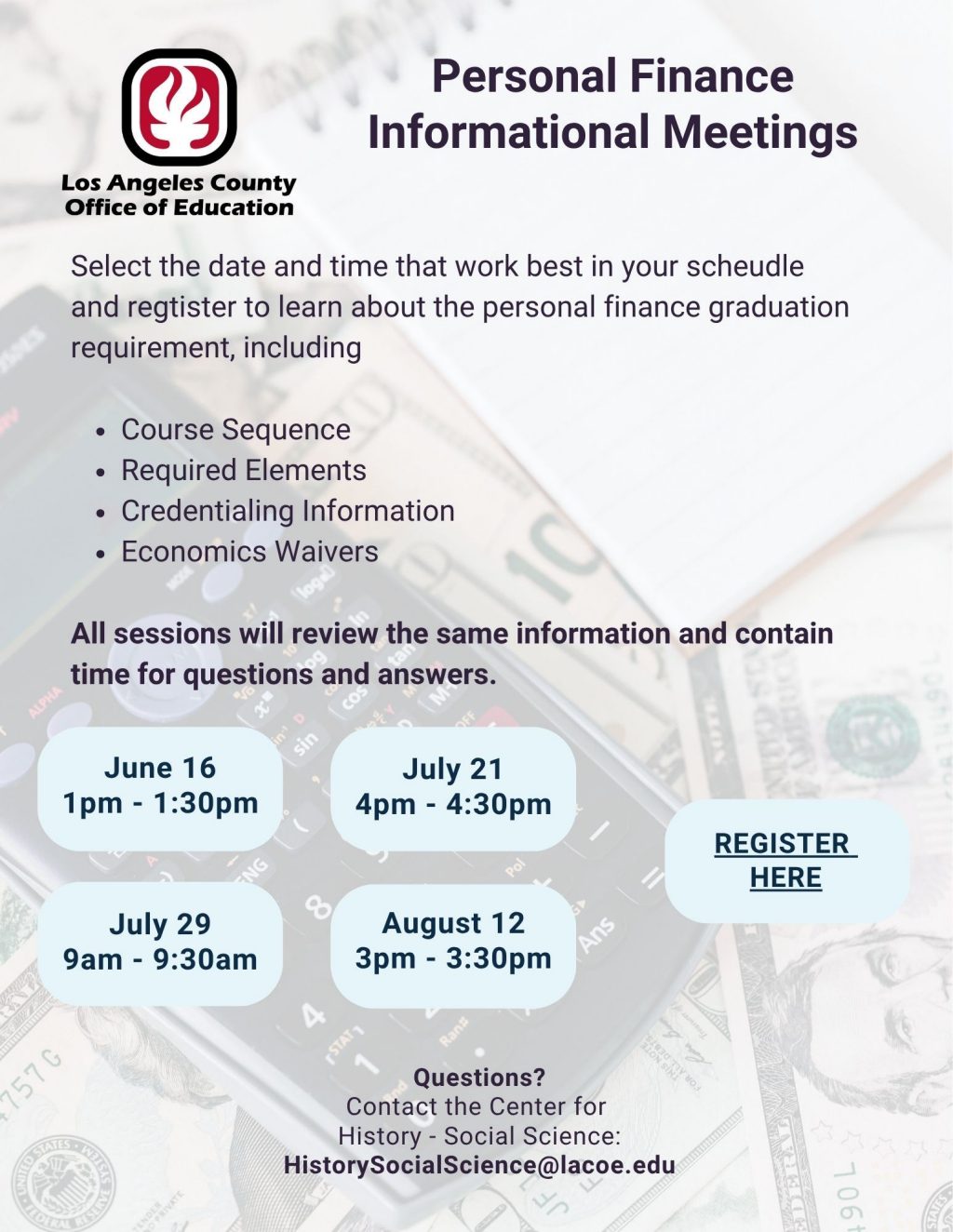 Personal Finance Information Meeting Flyer