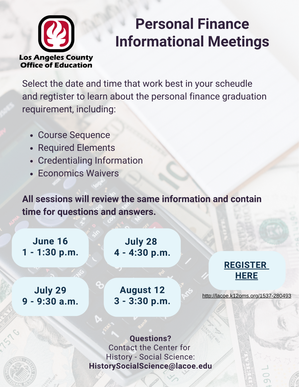 Personal Finance Information Meeting Flyer