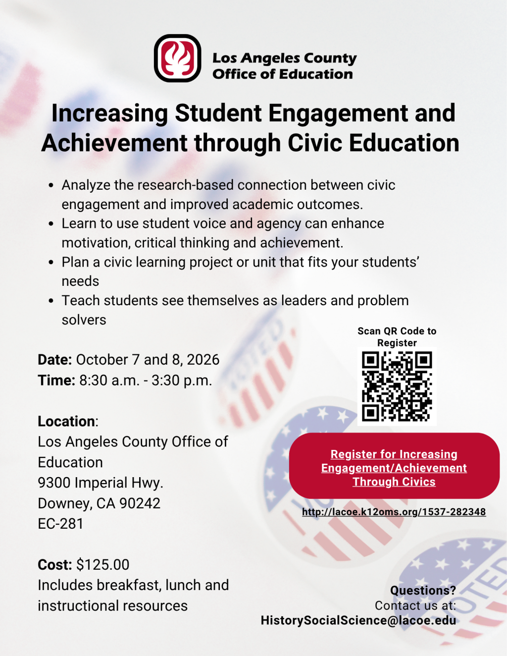 Increasing Student Engagement and Achievement through Civic Education Flyer