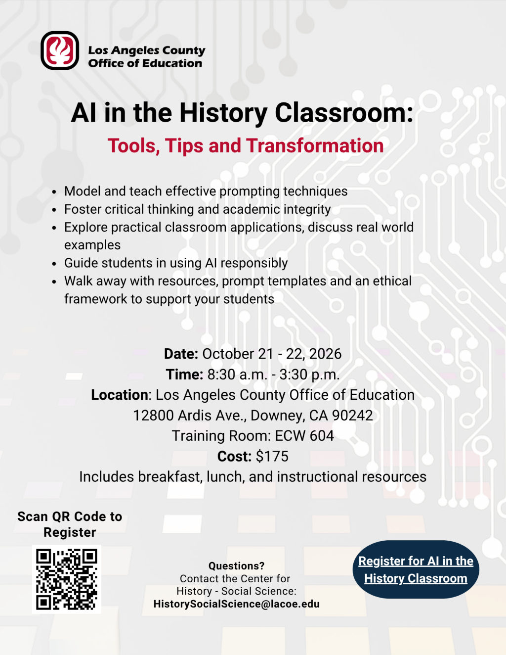 AI in the History Classroom Flyer