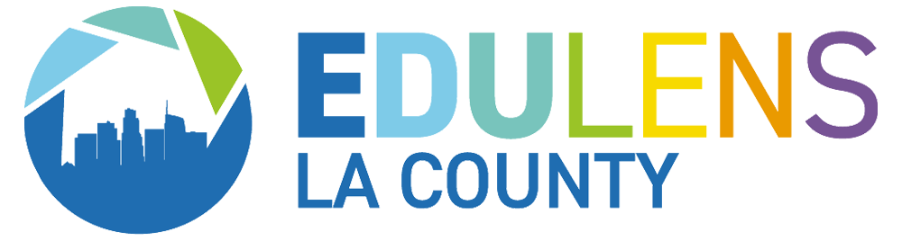 Decorative graphic that reads "EDULens LA County"