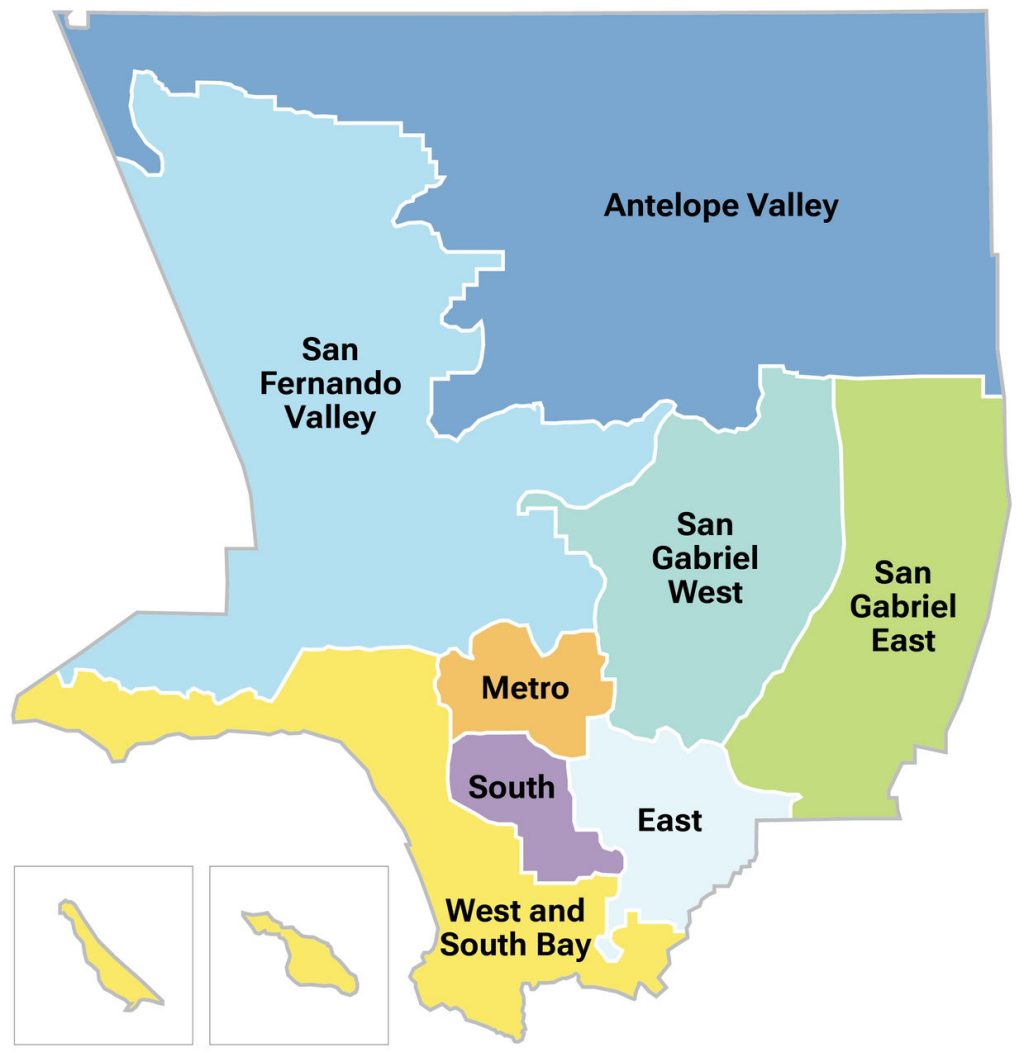 Map of Greater Los Angeles R-TAC Subregions