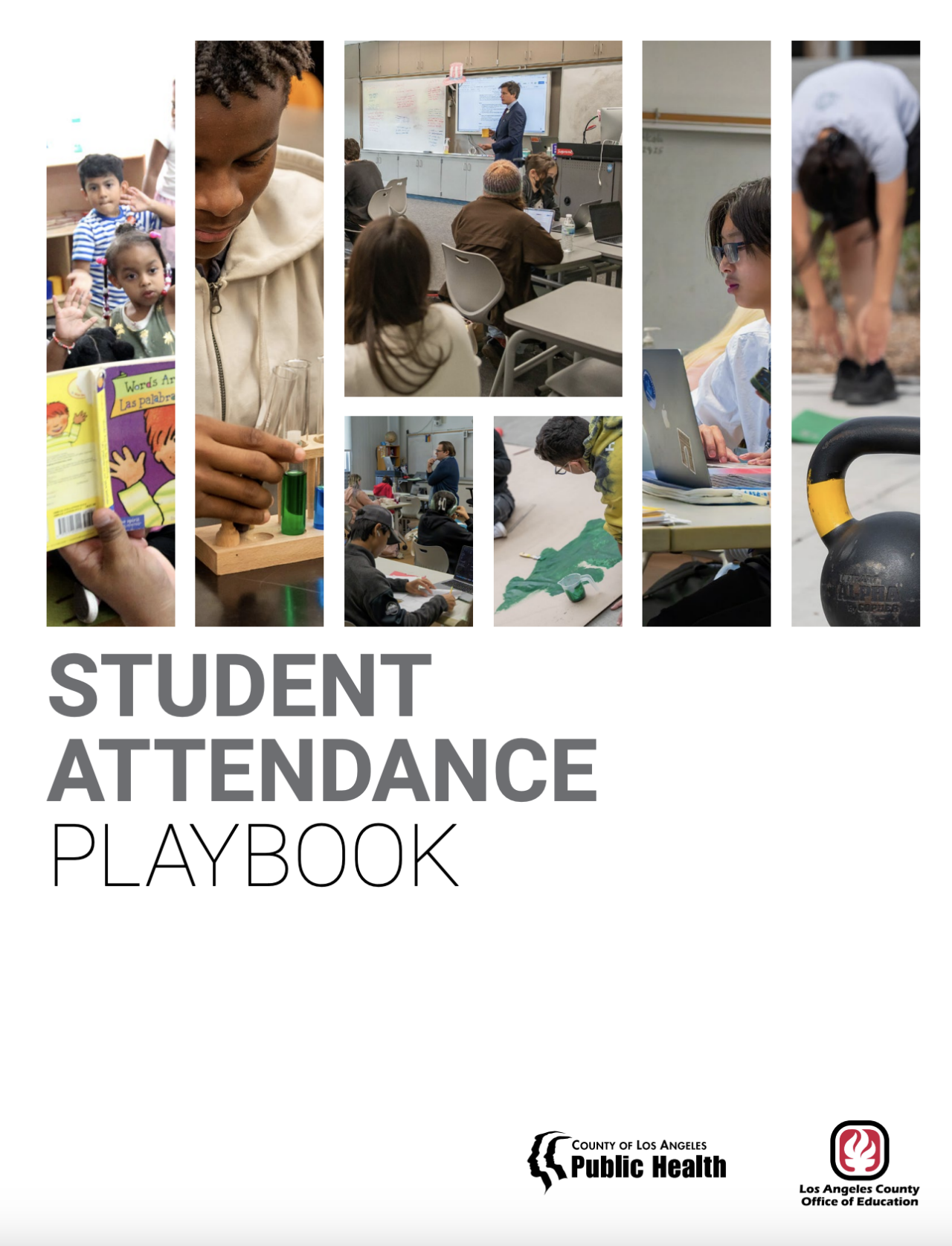 Cover image showing multiple photos of students with title "Student Attendance Playbook"