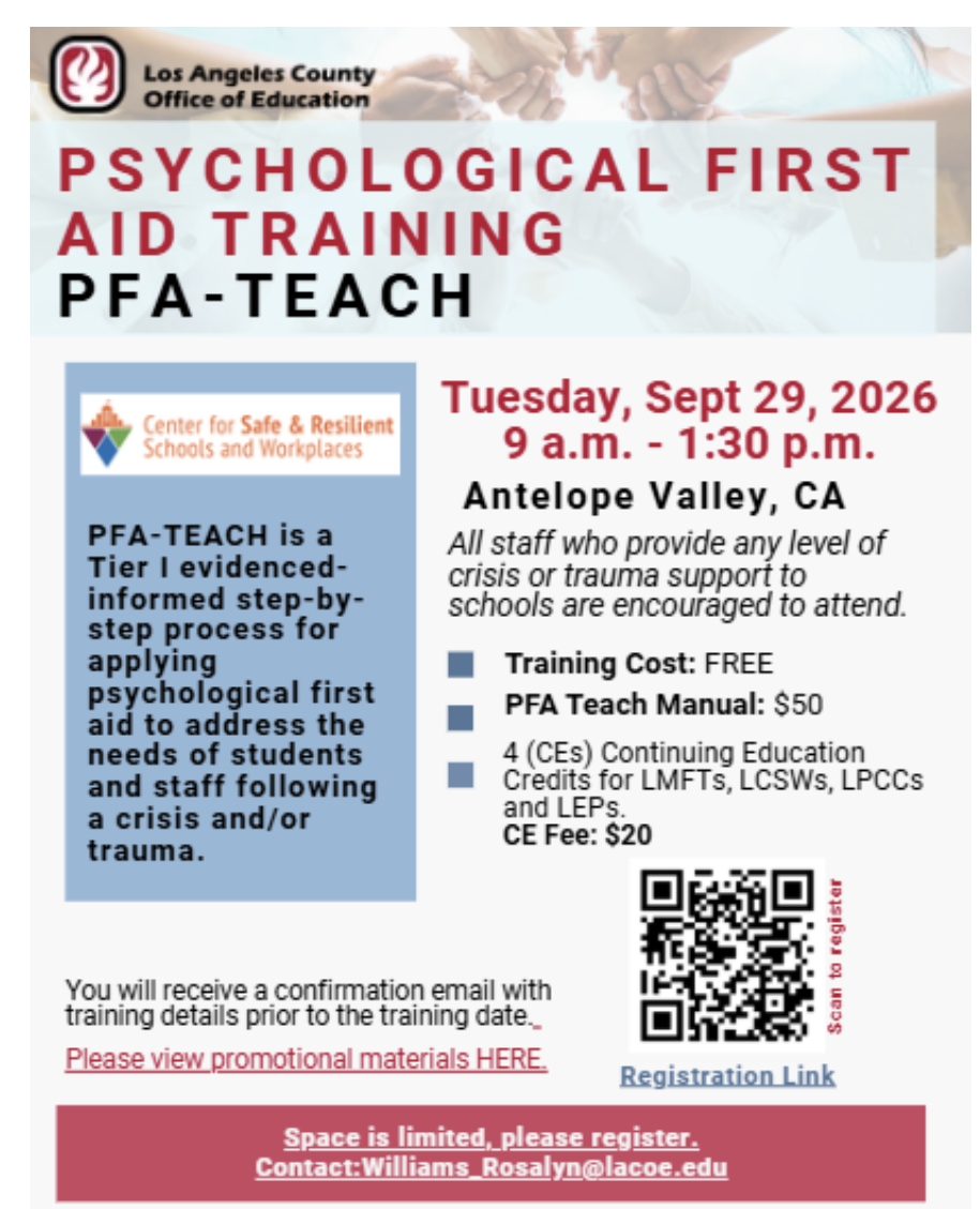 9.29.26 Psychological First Aid Training