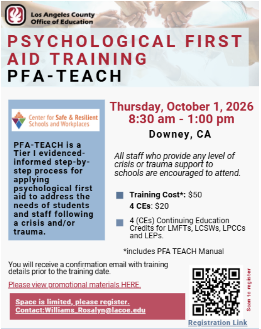 10.1.26 Psychological First Aid Training